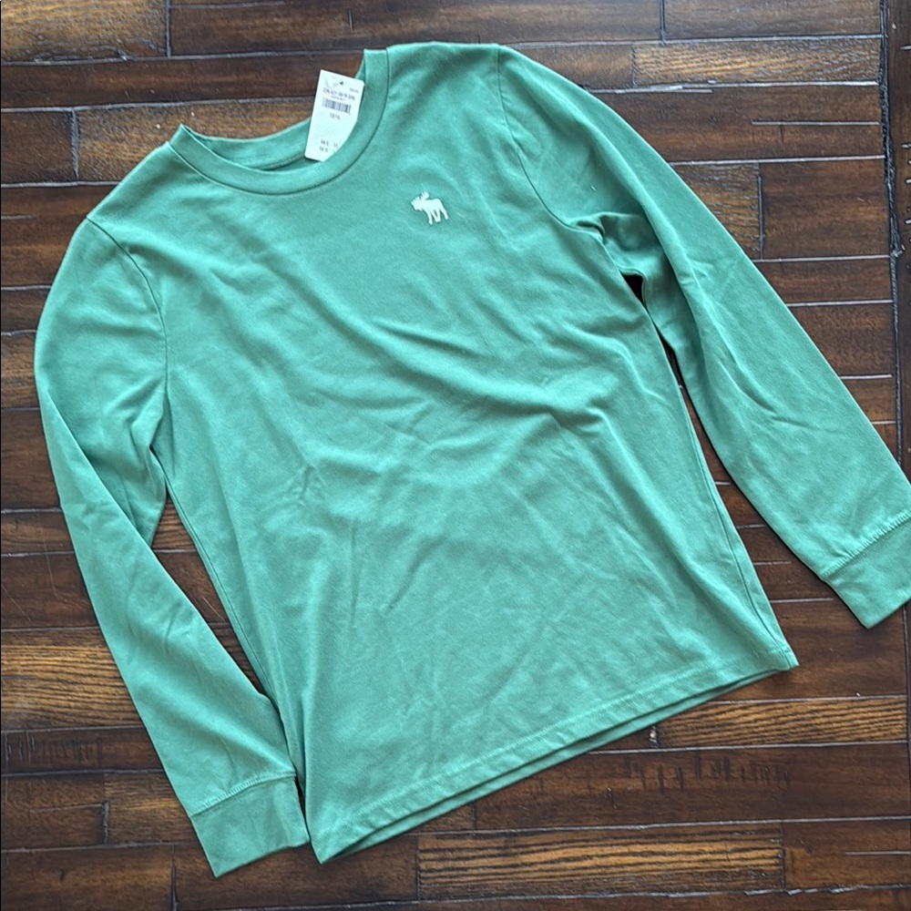 Boys Abercrombie Kids Green Long Sleeve Shirt Size 13/14